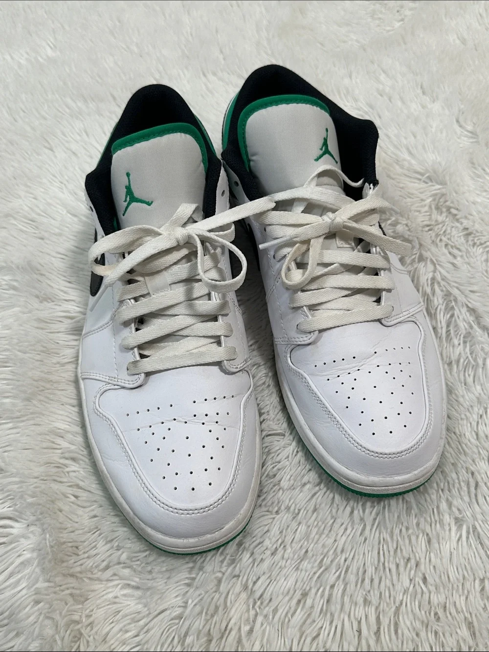 ❤️ Jordan 1 Low White Lucky Green Shoe